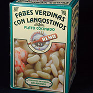 Lata 425gr de Fabes verdines con langostinos