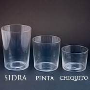 Vasos de sidra, pinta y chiquito